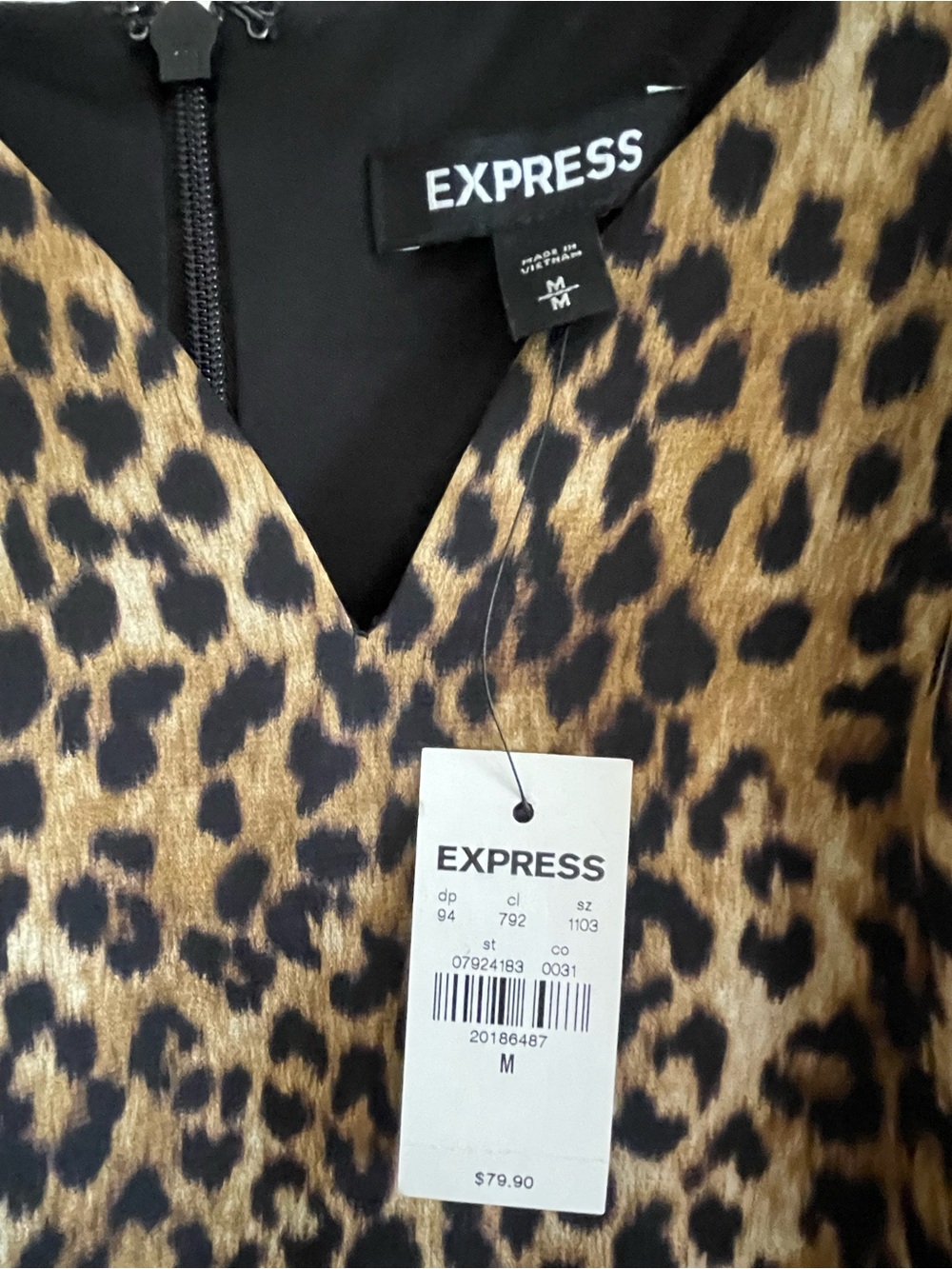 Express Leopard Print Midi Slip Dress in Brown and Black - Picture 4 of 4